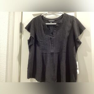 Liverpool Black Pleated Blouse -Size Petite M - NWT